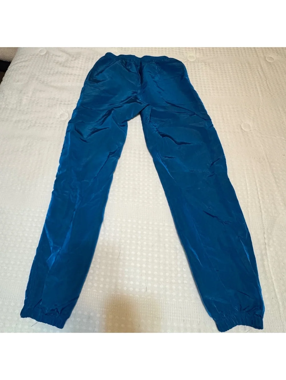 Vintage 90s Surf Style Windbreaker Pants Men’s M Blue Nylon Joggers Made USA